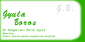 gyula boros business card